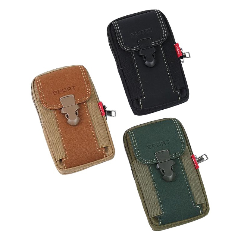 Hot Selling Fashionable Oxford Cloth Mobile Phone Bag Men's Multifunctional Mobile Phone Case Wear Belt Mobile Phone Bag Gift Spot Wholesale