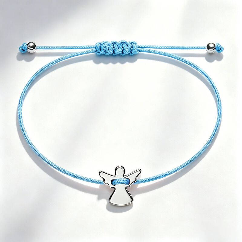 Multi-Color Angel Pendant Woven Bracelet, Stainless Steel Simple Protective Style Adjustable Friendship Couple Bracelet Multi-Color Angel Pendant Woven Bracelet, Stainless Steel Simple Protective Style Adjustable Friendship Couple Bracelet