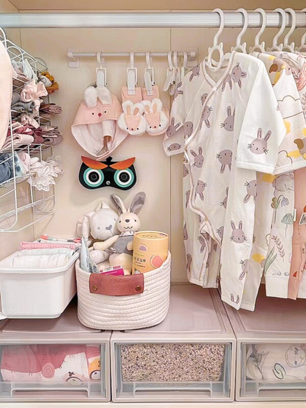 ベビーワードローブ収納アーティファクト、ベビー専用衣類ハンガー、子供服収納ボックス、多機能ハンガー|undefined