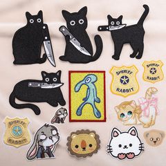 オリジナルの新型アニメ小動物猫アヒル戦術刺繍布はアイロンをかけて章を貼ります。