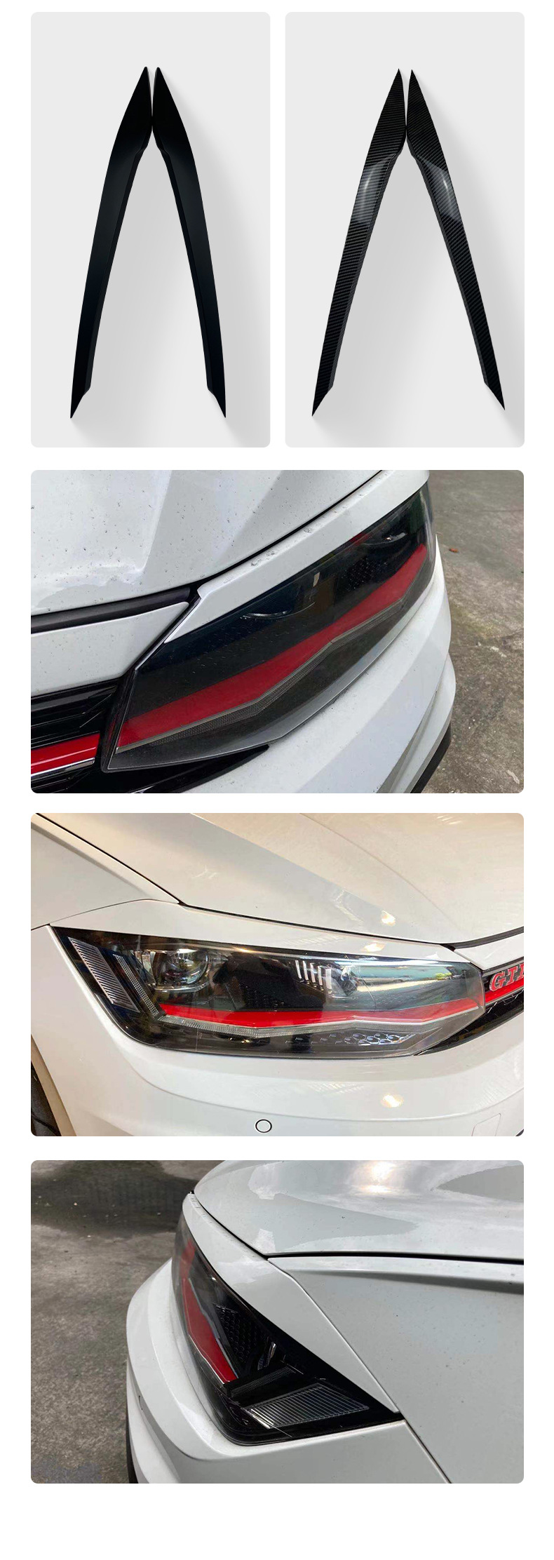 Modified Front Bumper Fang Blade Fog Lamp Eyebrow Fog Lamp Decorative Frame Front Bumper Spoiler 19 New Polo Plus