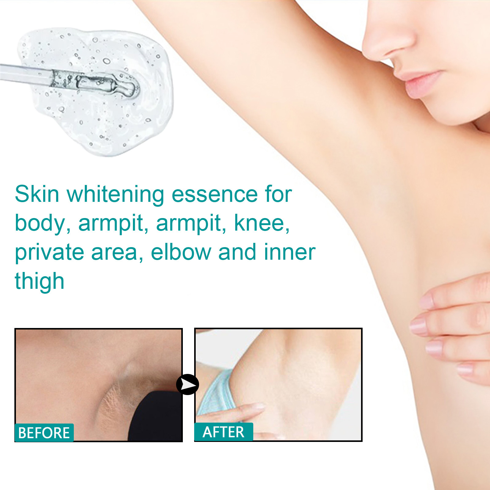 La esencia blanqueadora de axilas EELHOE desvanece las manchas, la melanina ilumina el tono de la piel, hidrata, rejuvenece, ilumina y repara la esencia._voghion.com