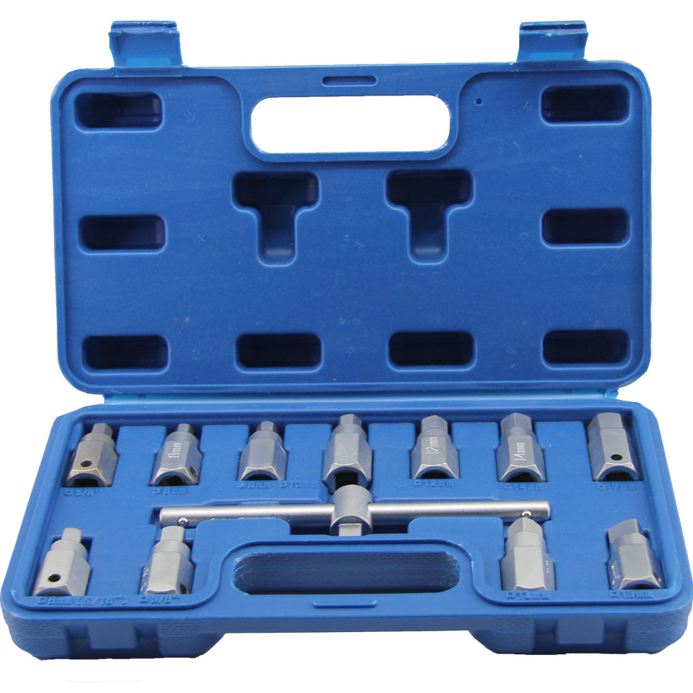 12件套汽车油底放油螺丝扳手拆油底壳螺丝套筒放机油换油拆卸工具