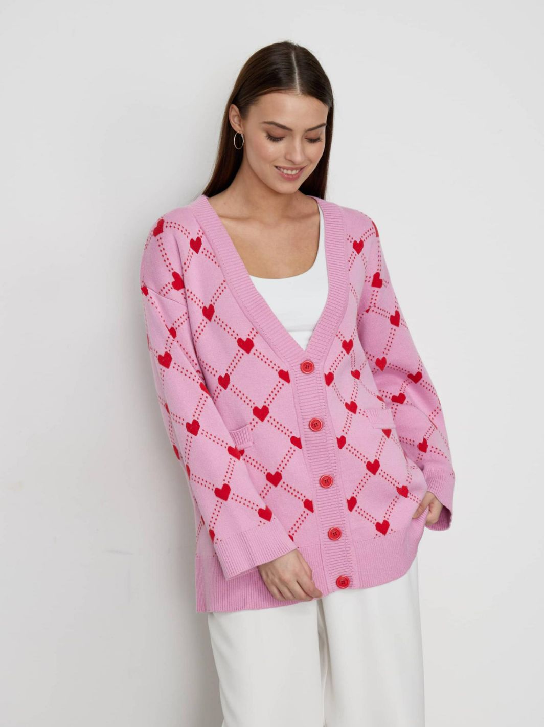 047 nueva transfronteriza ropa de mujer suéter europeo y americano AliExpress Amazon ruso amor jacquard suéter cardigan otoño image 4