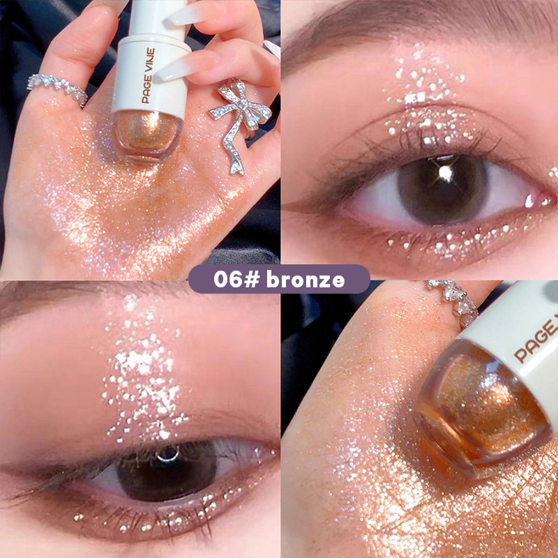 Cross-border color maquillaje PAGE VINE bolsillo barra de brillo natural brillante brillante Amazon barra de agua de sombra de ojos
