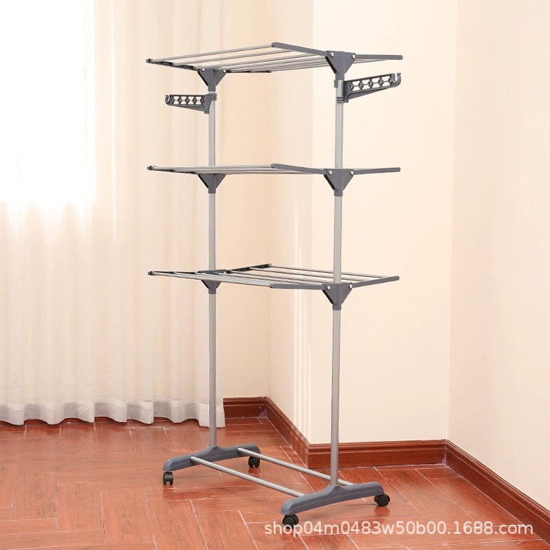 Factory Direct Sales Floor-Standing Clothes Drying Rack Bedroom Storage Clothes Rack Simple Clothes Drying Rack Multi-Functional Towel Rack