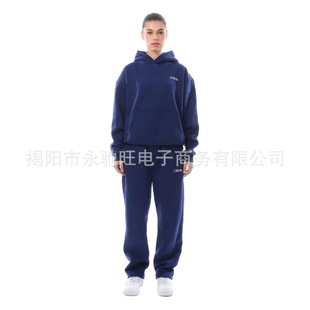 Europe and the United States cross-border e-commerce spring autumn winter new sweater suit fashion sports leisure printed hooded sweater two-piece set