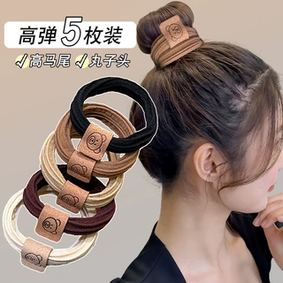 简约高弹力无接缝小熊头绳皮筋扎头发圈耐用高马尾头饰毛巾圈发绳