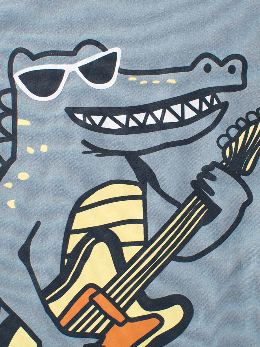 27kids verano camiseta de manga corta para niños dibujos animados de dinosaurios ropa para niños coreanos ropa de bebé estampada extranjera ropa transfronteriza