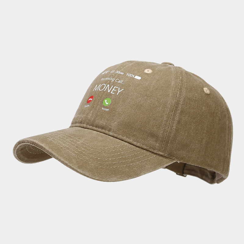 MONEY ha risposto al telefono con un berretto da baseball con motivo a trasferimento termico per uomo e donna, un cappello alla moda con lingua d'anatra_voghion.com
