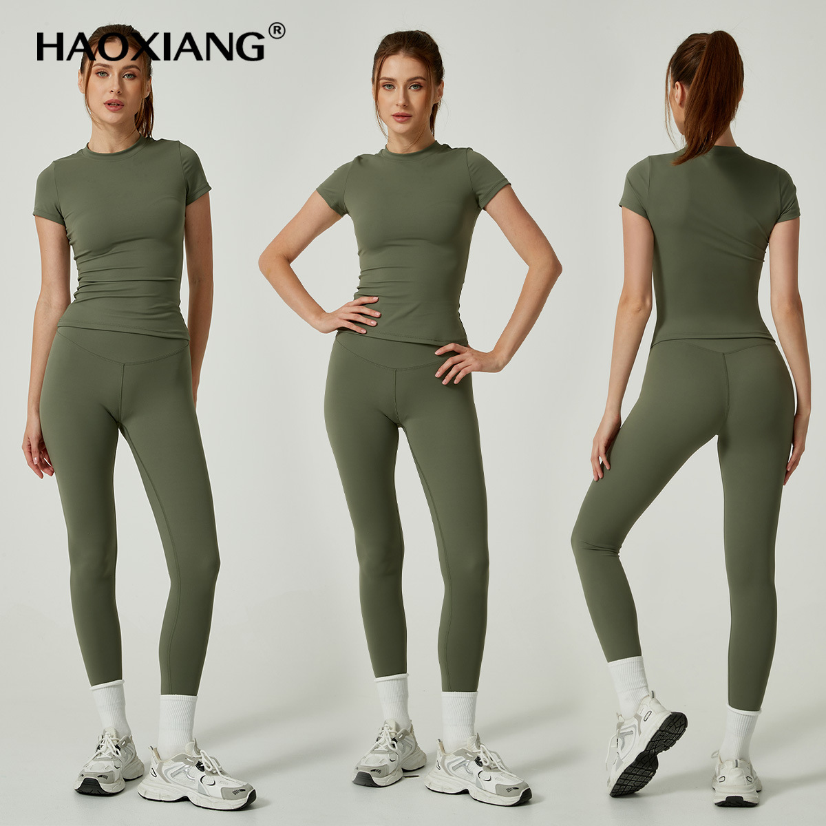 8455 Cross-Border Popular Yoga Clothing Women's Suit Two-Piece High-End Quick-Drying Fitness Clothing Women's Sports Yoga Suit