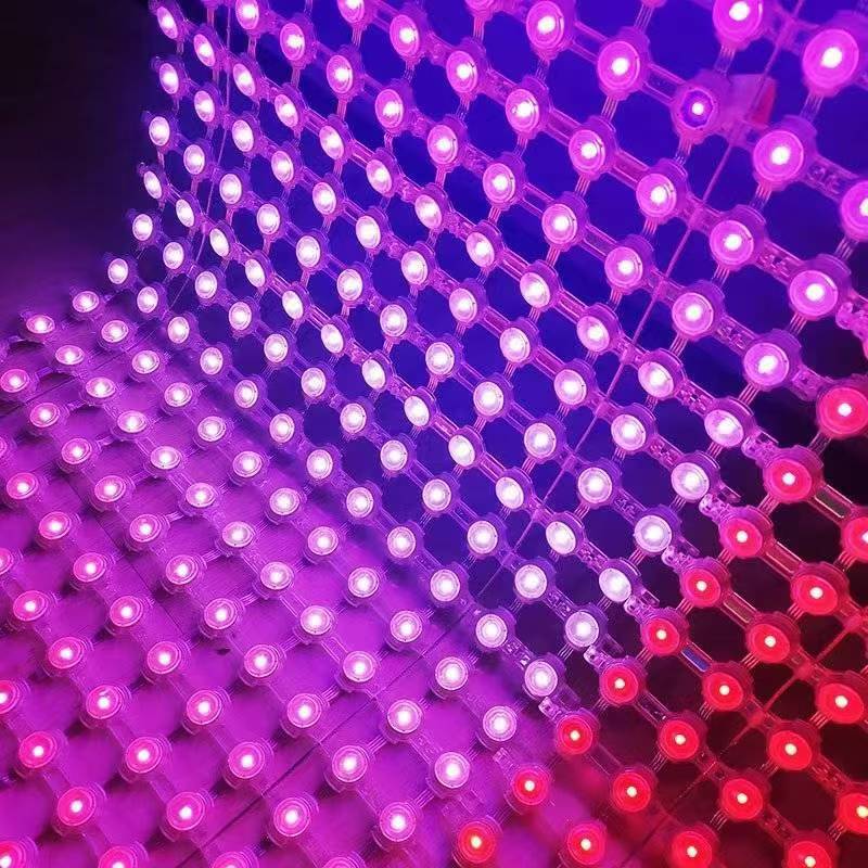 Led Grid Screen Flexible Transparent Irregular-Shaped Canopy Outdoor Curtain Wall Pixel Advertising Display Light Bar Screen