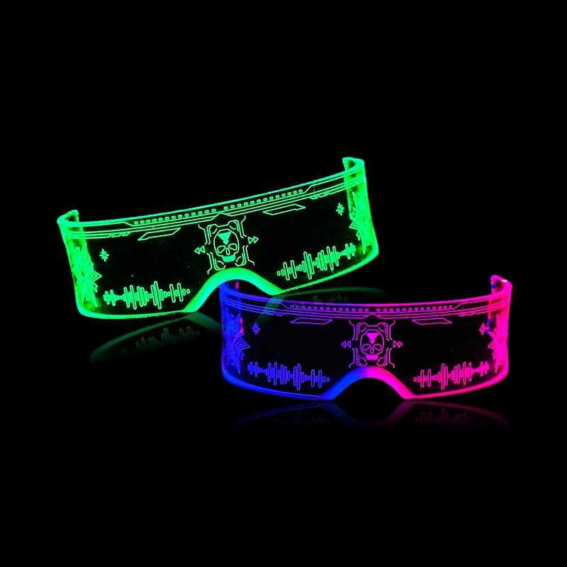 Оптовые Очки из акрила Босай Панк 2050 Праздничные LED Очки для вечеринки Интернет-знаменитость Забавные блюда Очки Технологический сенс