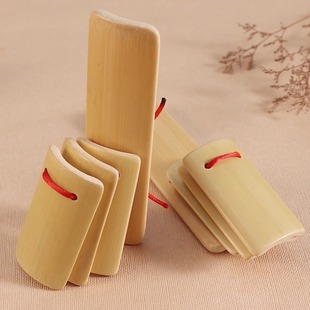 Children's Fast-Paced Castanets, Four-Piece Small Fast-Paced Exercise for Baby Performance, Beginner's Small Fast-Paced White Bamboo Board