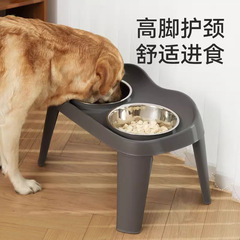 犬の碗の犬のたらいのステンレスの犬の飯のたらいの金の食糧の碗の中で大型の犬の首の保護は足の双碗の食卓をひっくり返すことを防ぎます。