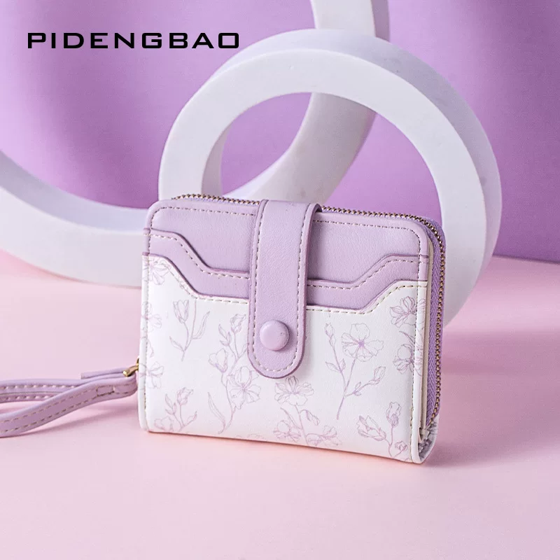 Кошелек (Pidengbao) Цветочный женский кошелек, большая емкость, organizer для карт и монет, 11.5×9×3 см