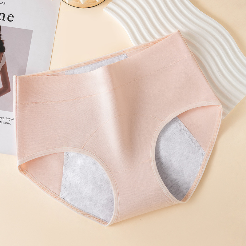 Fisiología de algodón puro para damas, período menstrual, antibacteriano, tres capas, a prueba de fugas, cintura media y alta, bragas triangulares especiales para tías