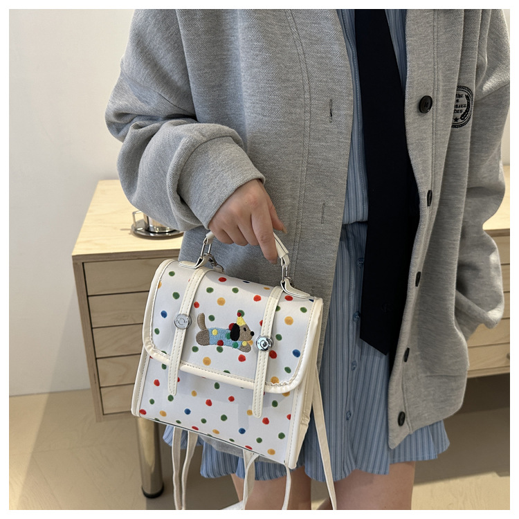 Cute cartoon Dachshund backpack for women 2024 new multi-functional bag, fashionable commuting single-shoulder crossbody small square bag undefined