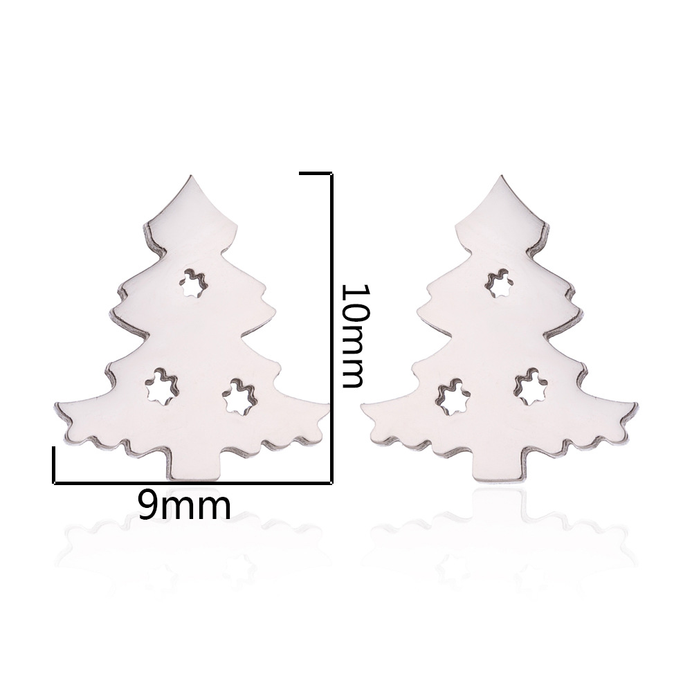 Fashion Christmas Tree Stainless Steel Ear Studs 1 Pair display picture 5