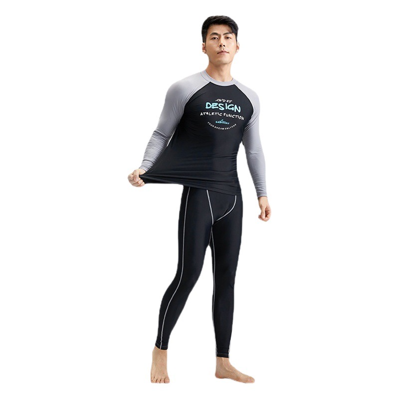 New Men's Split Swimsuit Professional Sports Surfing Suit Sun Protection Upf+ Quick-Drying Swimsuit for Men