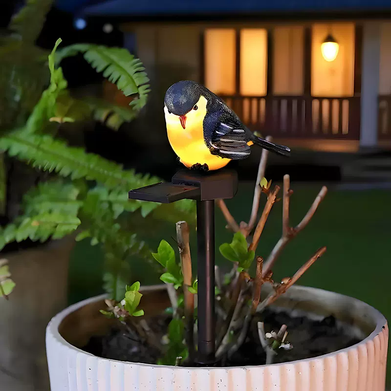 太阳能户外树脂小鸟灯灯庭院地插草坪灯花园庭院动物景观装饰LED