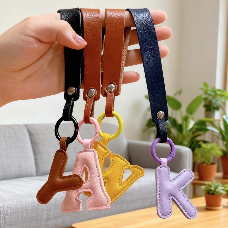 Pu Leather Pendant Cross-Border Foreign Trade Amazon Wholesale Ins-Style Accessories 26 Keychain Jewelry Bag Pendant