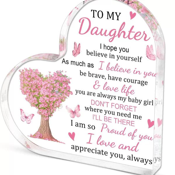 Amazon Christmas Gift from Dad to Daughter: Cute Acrylic Plaque Desktop Decoration for Home Decor