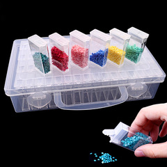 Factory direct sales 32 grid 64 grid storage box transparent plastic rice beads storage box parts manicure box acrylic