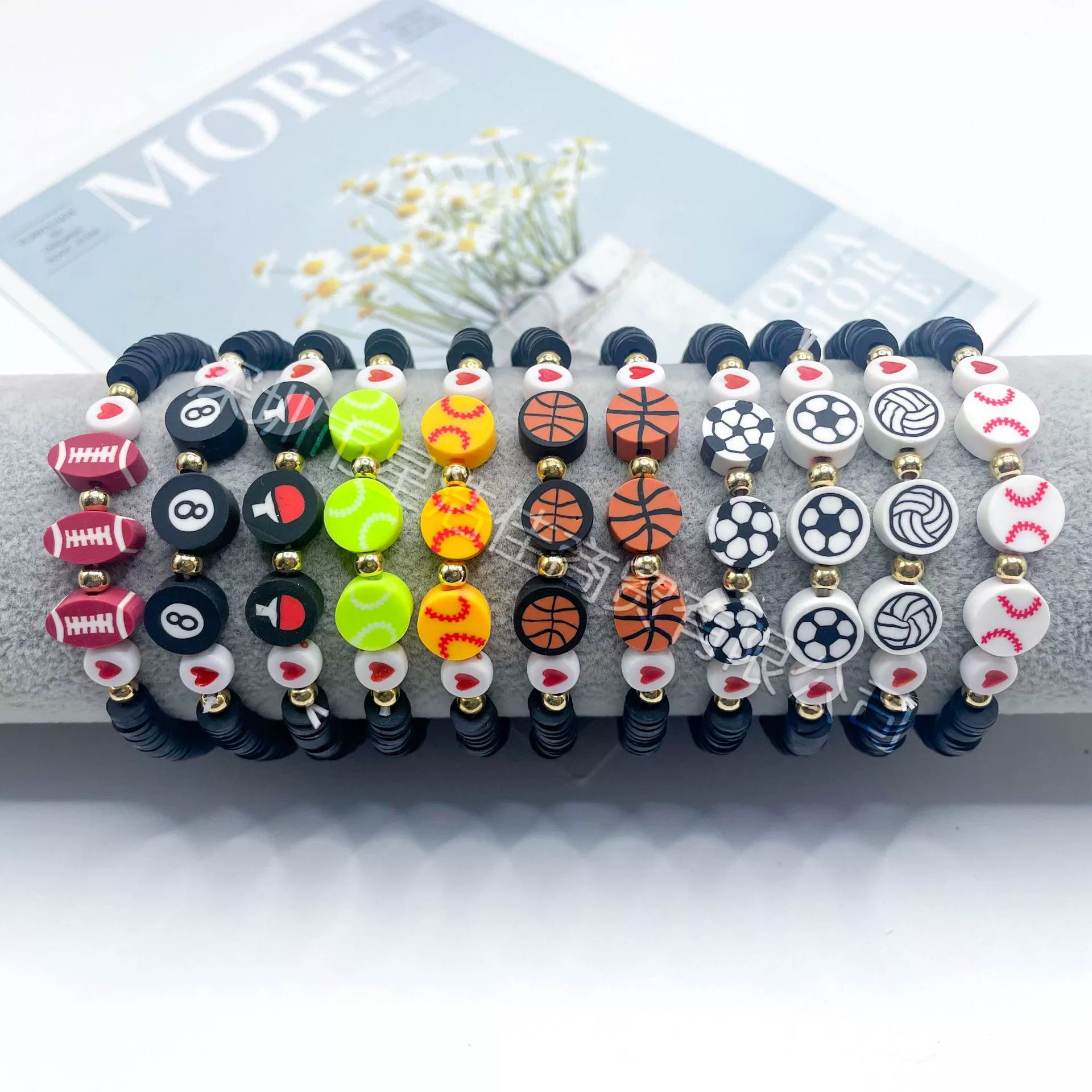 Европейские и американские спортивные браслеты мягкие керамические эластичные ручные веревки футбол бейсбол баскетбол софтбол волейбол баскетбол регби браслет