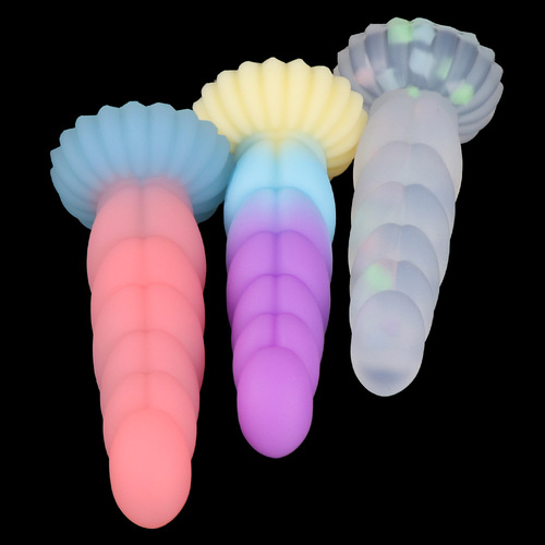 Colorful soft braided anal plug for men and women, alternative sex toy, large suction cup, liquid silicone penis wholesale