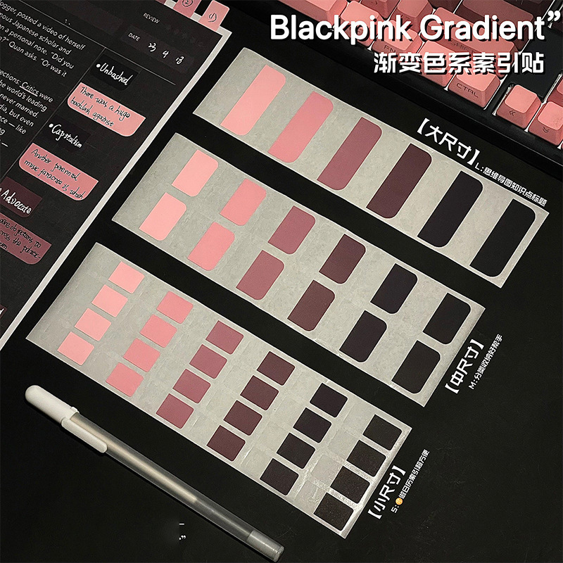 Nuevo índice inswind color Blackberry etiqueta de paginación etiqueta etiqueta pequeña explosión libro rojo etiqueta de papel de papel de color gradiente fábrica