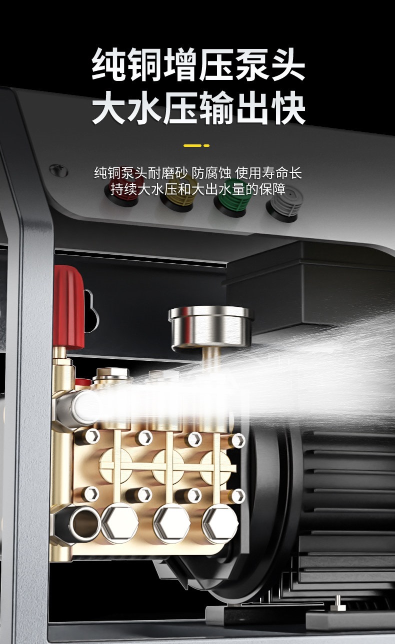 Black Cat Zige Pressure Car Washing Machine 220V Household High-Power Cleaning Machine Water Gun Car Washing Machine Commercial Automatic Copper