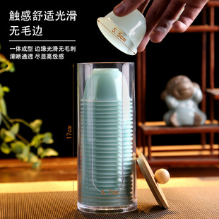 ✠ Disposable Emerald Green Kung Fu Tea Cup Small Portable Travel Tea Set Home Drinking Tea Cup Plus