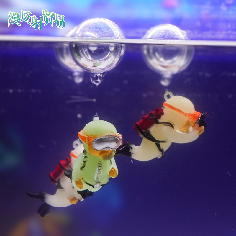 Paisaje colgante verde blanco luminoso fluorescente Diver pecera paisaje colgante luminoso verde grasa blanco gordo hombre