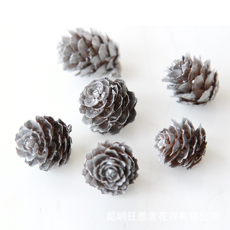 Quả thông mini màu bạc 2-3cm (một túi 20g, khoảng 9 chiếc,)