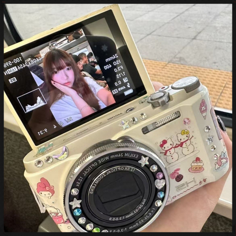 9600Wピクセルフリップスクリーンデュアルカメラデジタルカメラキャンパス学生ポラロイド写真撮影は携帯電話にアップロードできます|undefined
