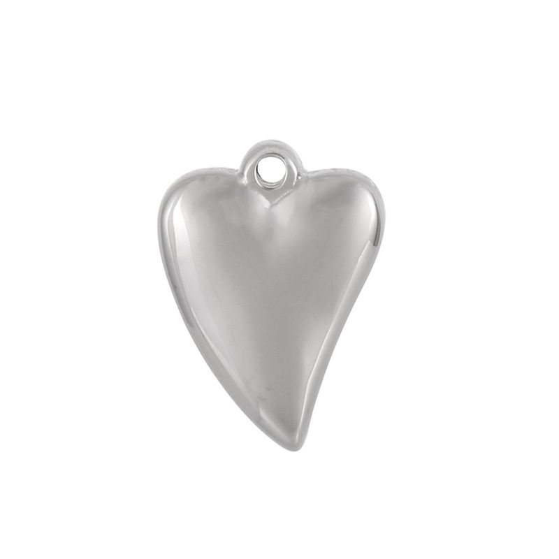 Hip-Hop Style 1 Piece Stainless Steel 18K Gold Plated Heart Shape Polished Pendant