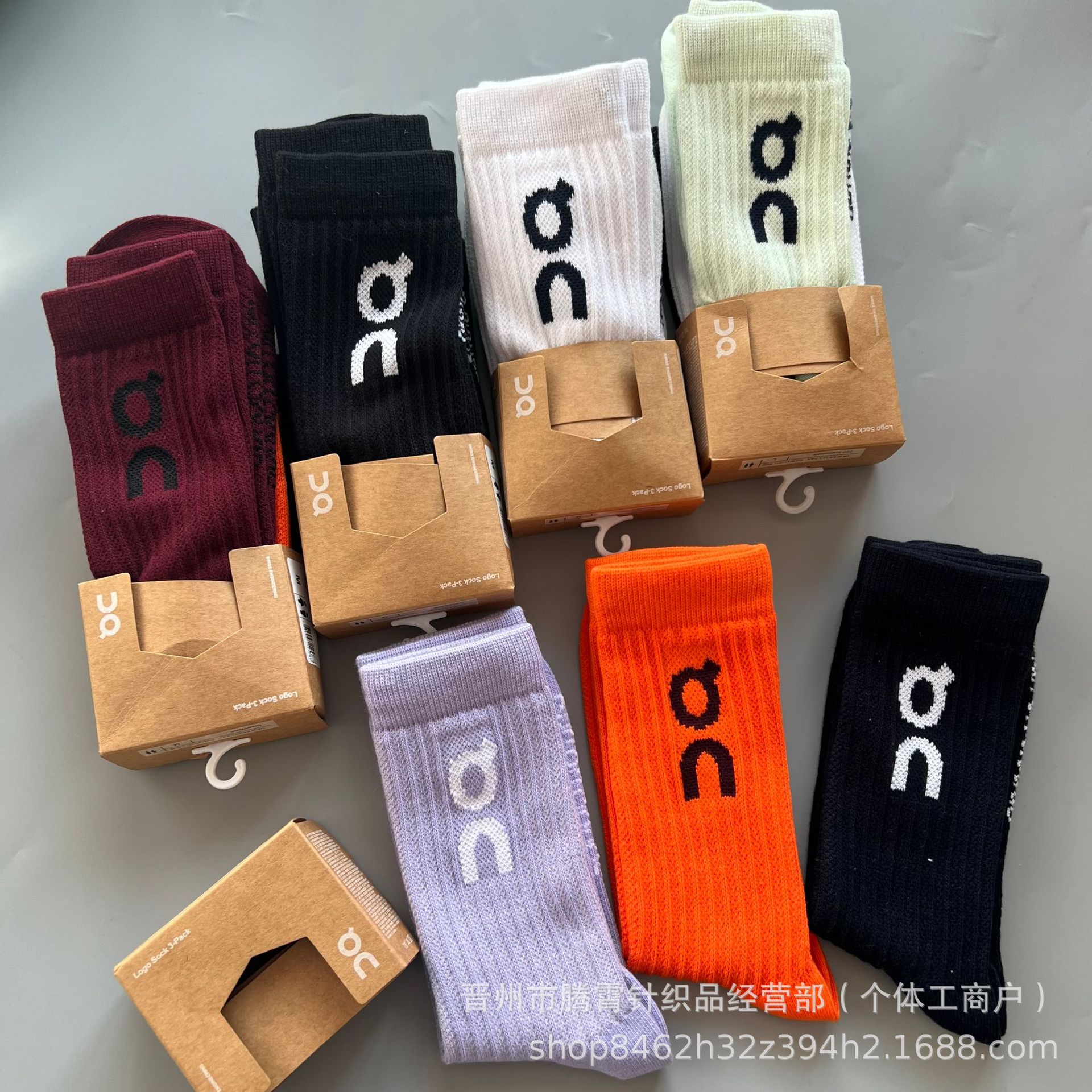 On Socks 3-Pair Pack Running Couple Socks Spring/Summer Style Unisex Trendy Socks Fashion Mid-Length Socks Sports Socks Wholesale