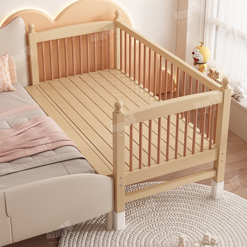 Spliced ​​Bed Beech Guardrail All Solid Wood Children's Bed Baby Crib Spliced ​​Large Bed Bedside Widened Spliced ​​Bed Wholesale