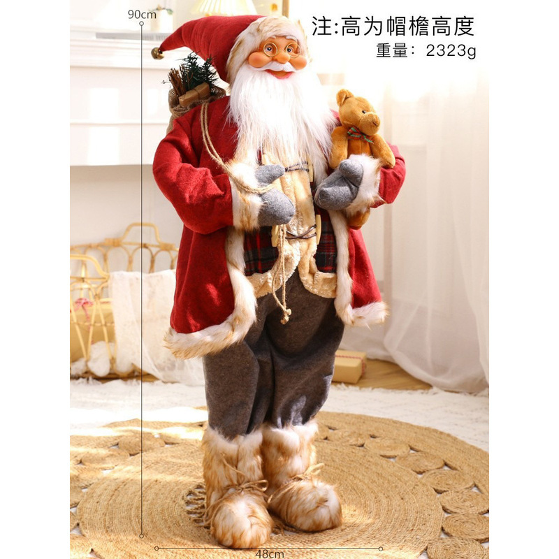 Amazonの新しいサンタクロース人形オーナメントクリスマスシーンレイアウトホテルウィンドウデスクトップ装飾|undefined
