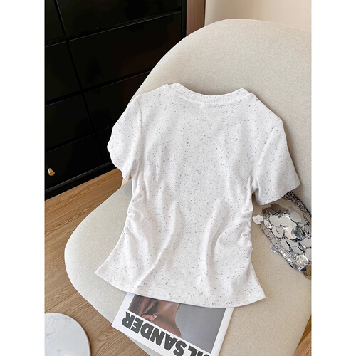 (40 pcs 92% cotton 8% spandex bow embroidery front-closing sleeveless t-shirt for women summer polka dot short style)