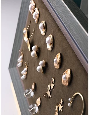 Wall photo frame, storage system, earrings, necklace, stand