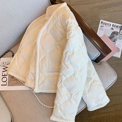 秋冬外套高级感菱格小香风涤纶服外套女设计感别致百搭气质夹克
