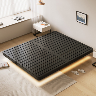 Modern Minimalist Iron Bed for Home Use, Master Bedroom Thickened Reinforced Double Bed Frame Steel Frame 1.8m Tatami Bed