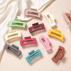 跨境亚马逊方块形磨砂抓夹头饰发夹后脑勺夹子10.5cm大号鲨鱼发抓