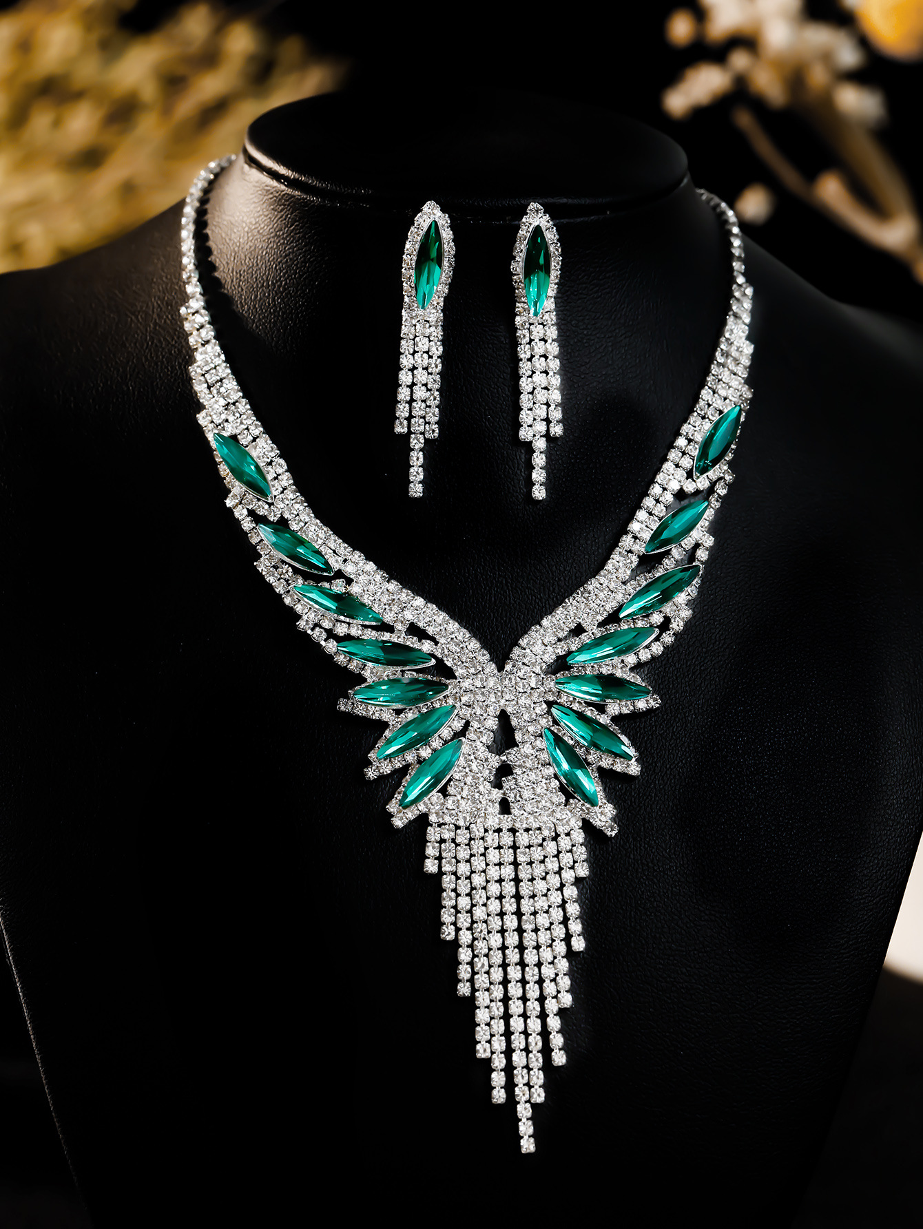 bridal necklace set earring jewelry set banquet dress set necklace fashionable and versatile temperament accessories_voghion.com