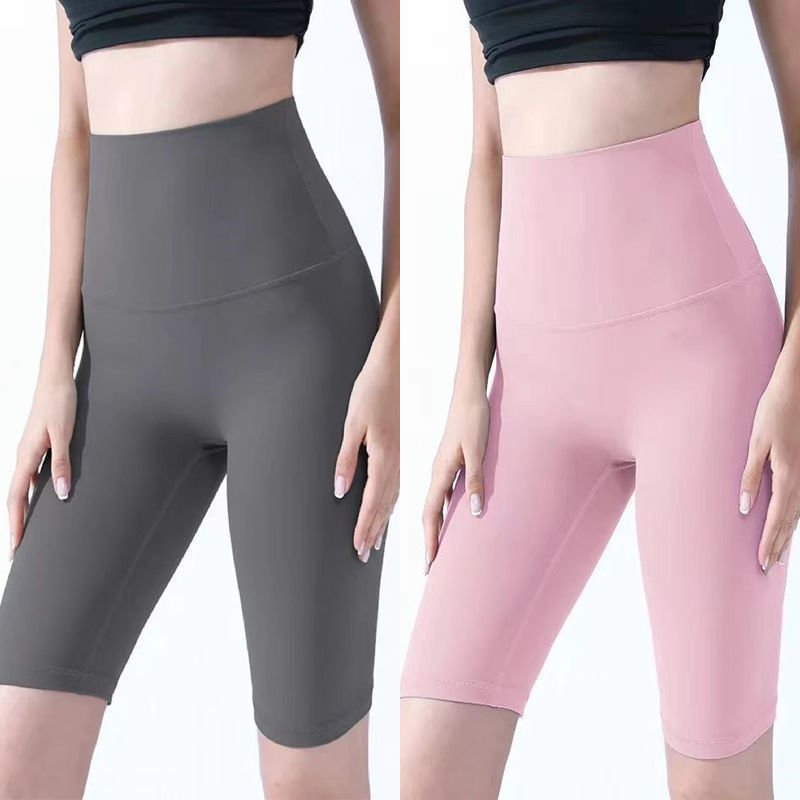Pantalones cortos desnudos de mujer elásticos apretados para elevar las caderas de cinco puntos pantalones deportivos de secado rápido succión de sudor entrenamiento para correr fábrica de comercio de ping
