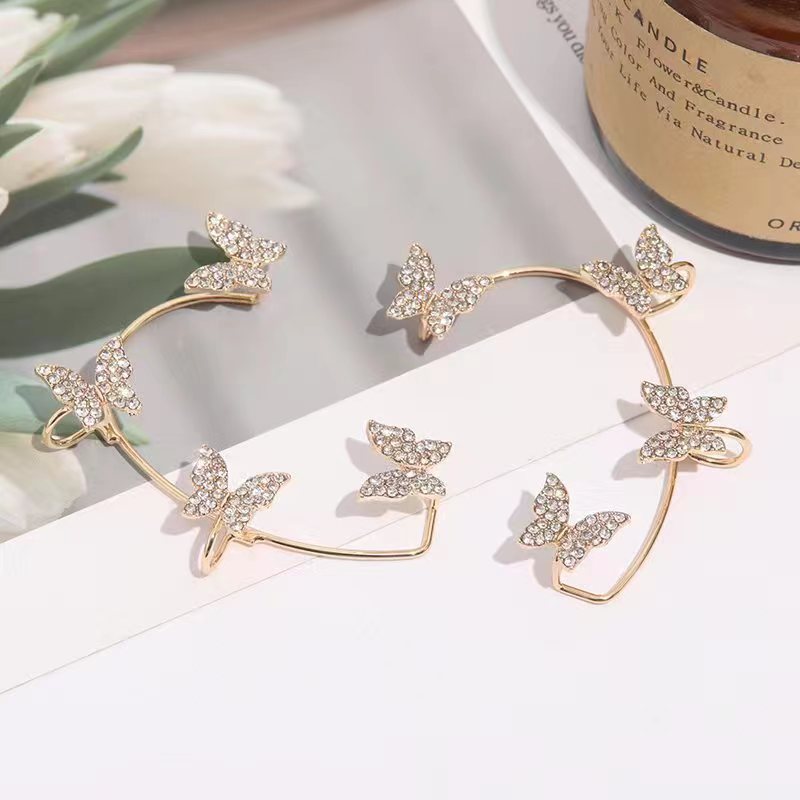 Fashion Sweet Butterfly Copper Plating Inlay Zircon Ear Clips display picture 2