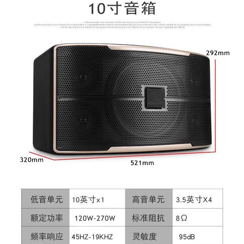 Venta al por mayor personalizado solo 10 pulgadas titular de la tarjeta profesional altavoz al aire libre karaoke transmisión en vivo hogar sala de estar familia KTV audio traje