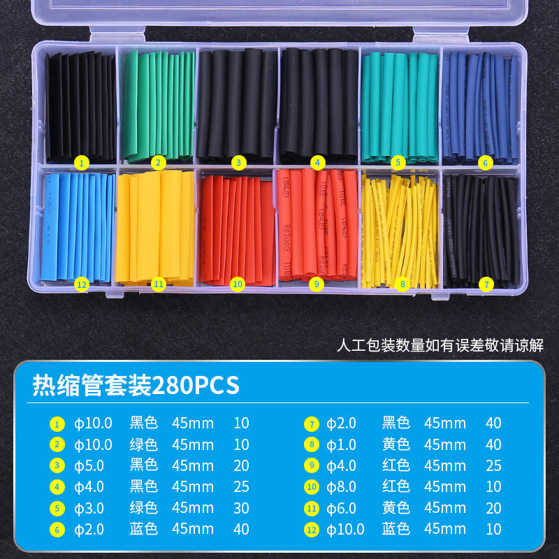 280 colores (en caja) 2 veces la contracción